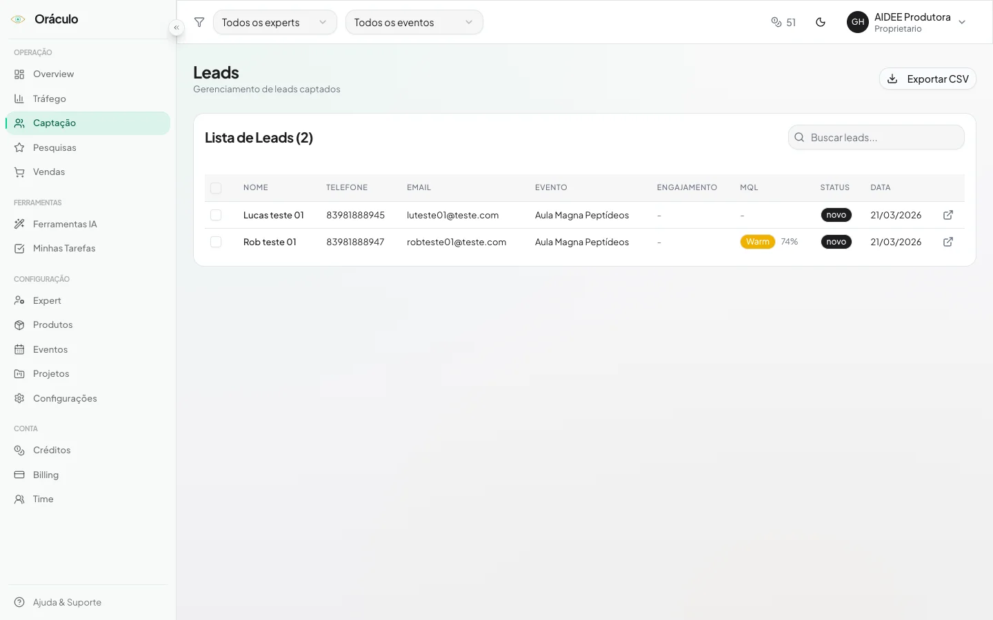 Captação de Leads
